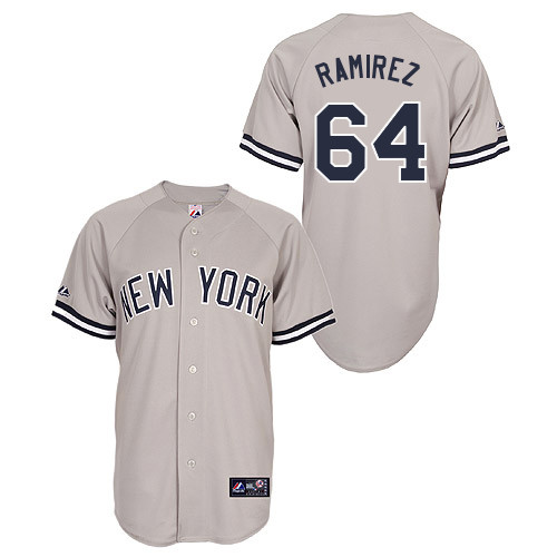 Jose Ramirez #64 Youth Baseball Jersey-New York Yankees Authentic Road Gray MLB Jersey - Click Image to Close